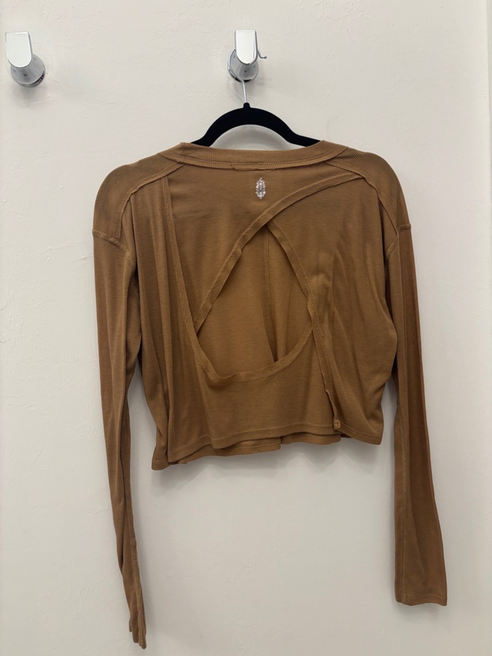FP Movement by Free People Cropped Long-Sleeve Top in Camel - Picture 2 of 4